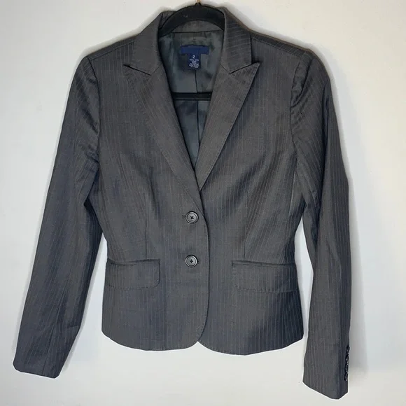 J crew gray wool pinstripe blazer suit jacket 2 - Picture 1 of 6